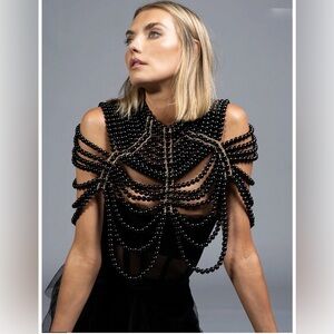 Black Beaded Shawl GATSBY